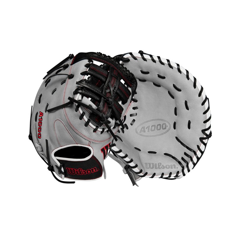 Wilson 12.5 in Youth A1000 1620 First Base Baseball Mitt Grey/Black - Sball/Bball Glove And Mitt at Academy Sports