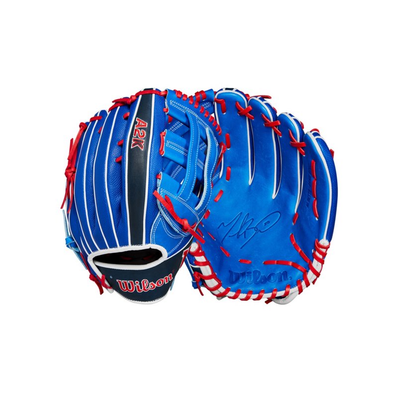 Wilson A2K Mookie Betts Game Model 12.5 in Baseball Fielding Glove Blue/Black - Sball/Bball Glove And Mitt at Academy Sports