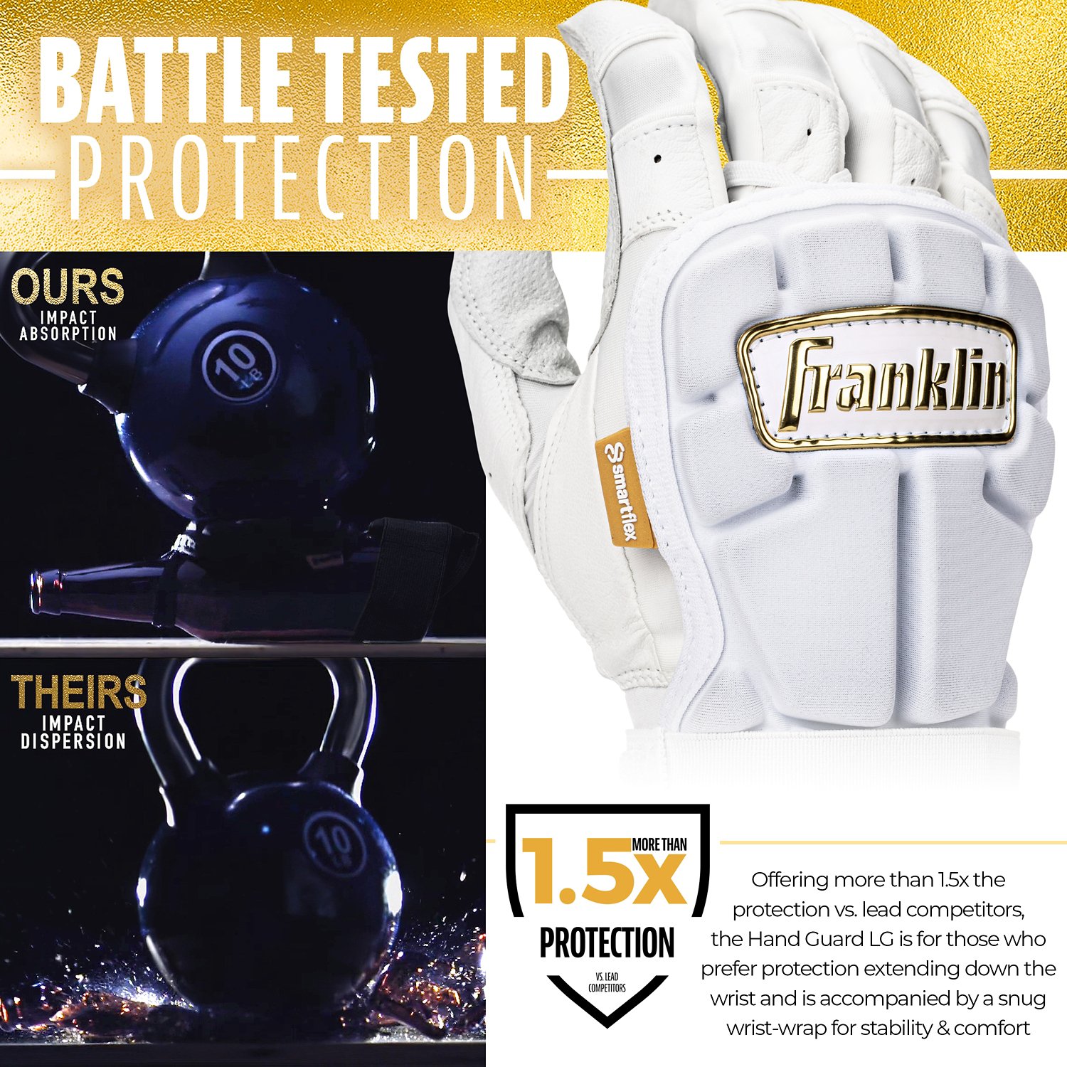 Franklin Adult MLB CFX PRT Series Large Hand Guard                                                                               - view number 4
