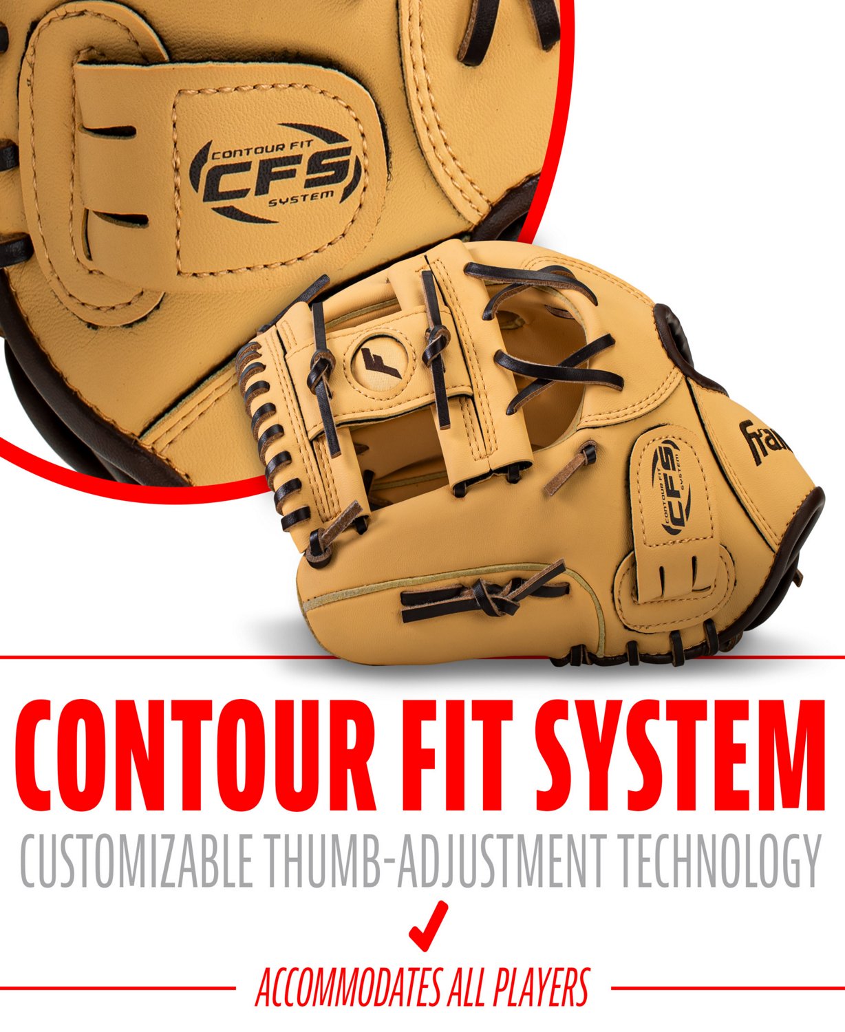 Franklin Sports 11 in. Youth Field Master Baseball and Softball Glove Left-Handed - view number 6