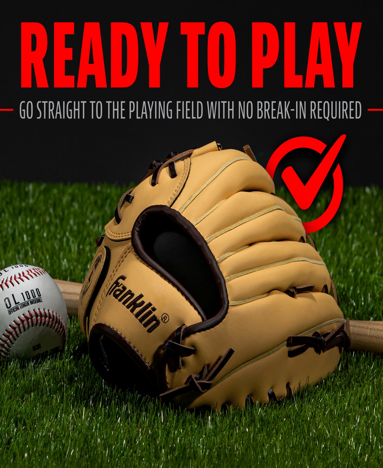 Franklin Sports 11 in. Youth Field Master Baseball and Softball Glove Left-Handed - view number 7