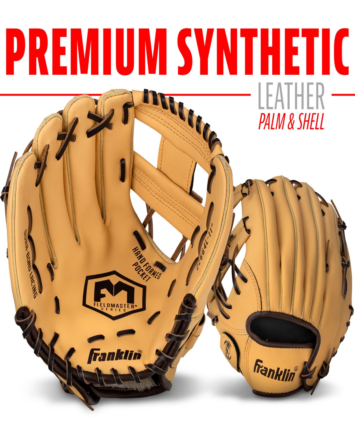Franklin Sports 11 in. Youth Field Master Baseball and Softball Glove Left-Handed - view number 5
