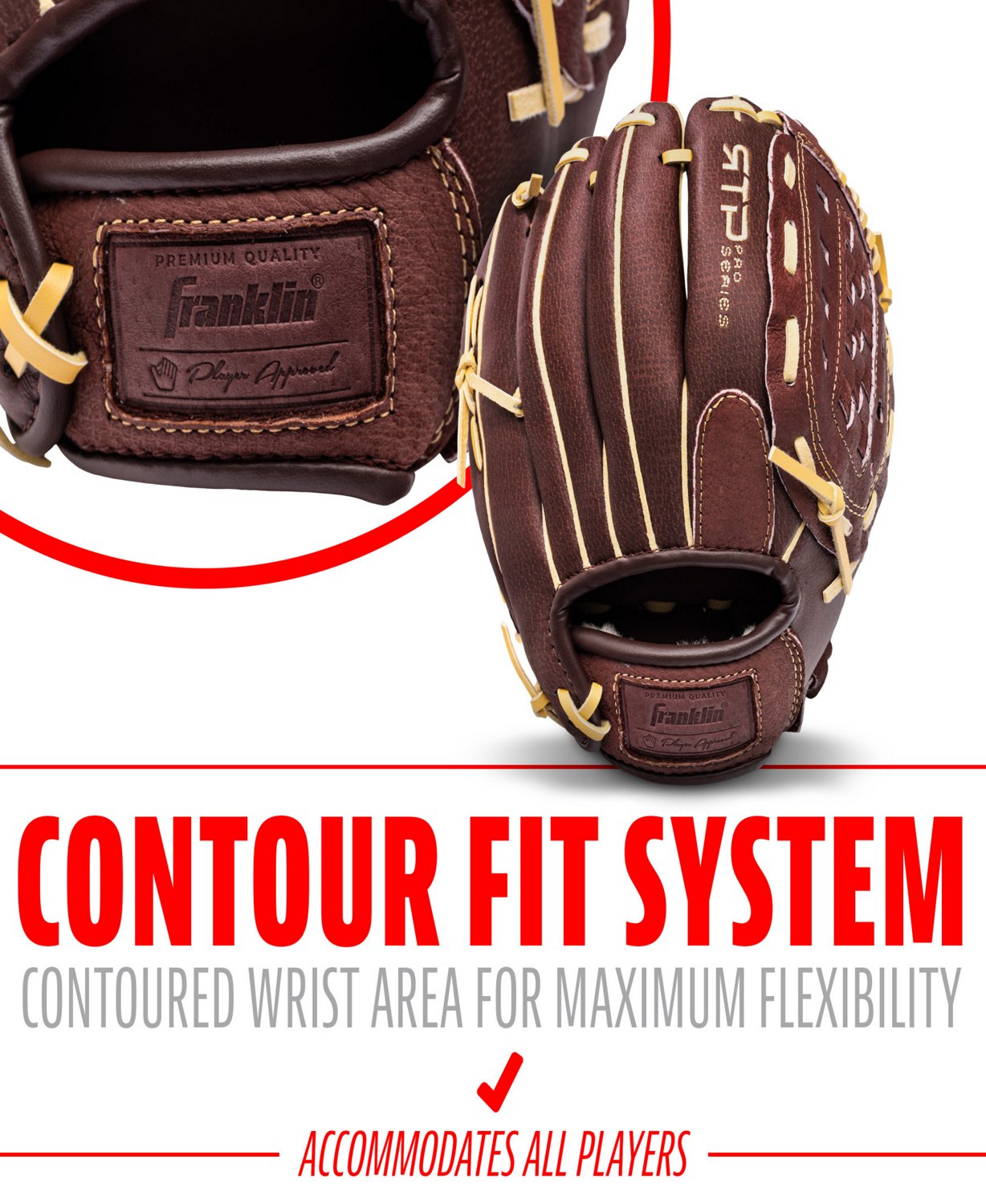 Franklin Sports Baseball Gloves - RTP Pro Baseball Fielding Glove - Infield Glove - 10"
