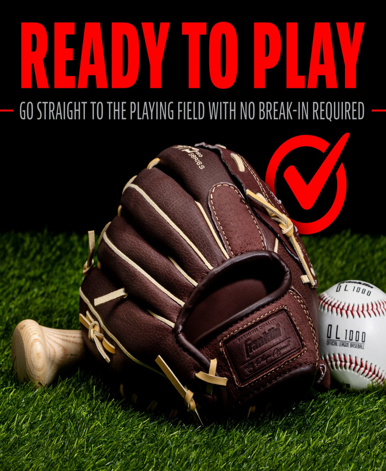  Franklin Sports Baseball Gloves - RTP Pro Baseball Fielding Glove - Infield Glove - 10" - view number 7