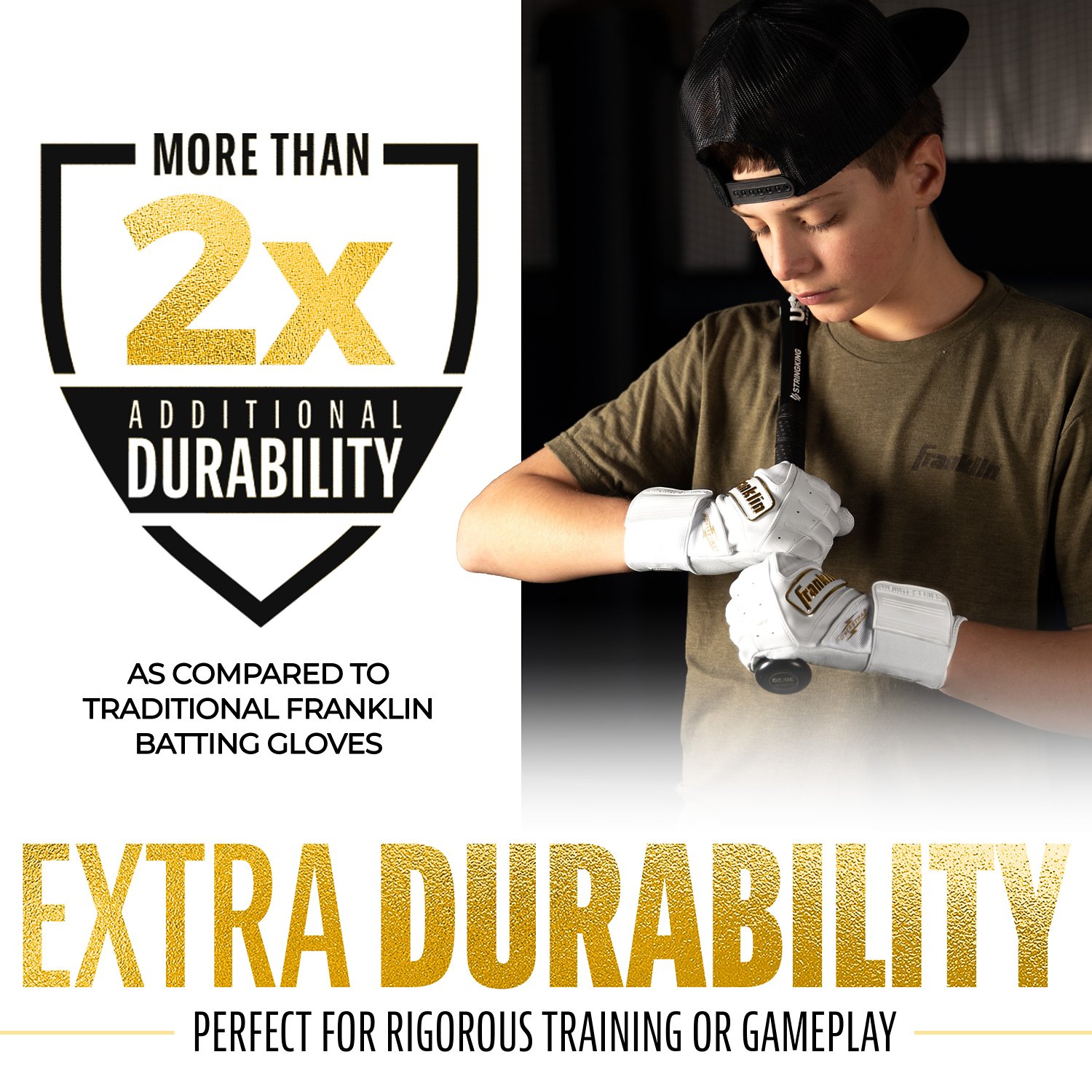 Franklin Sports Youth MLB Infinite Powerstrap Batting Gloves