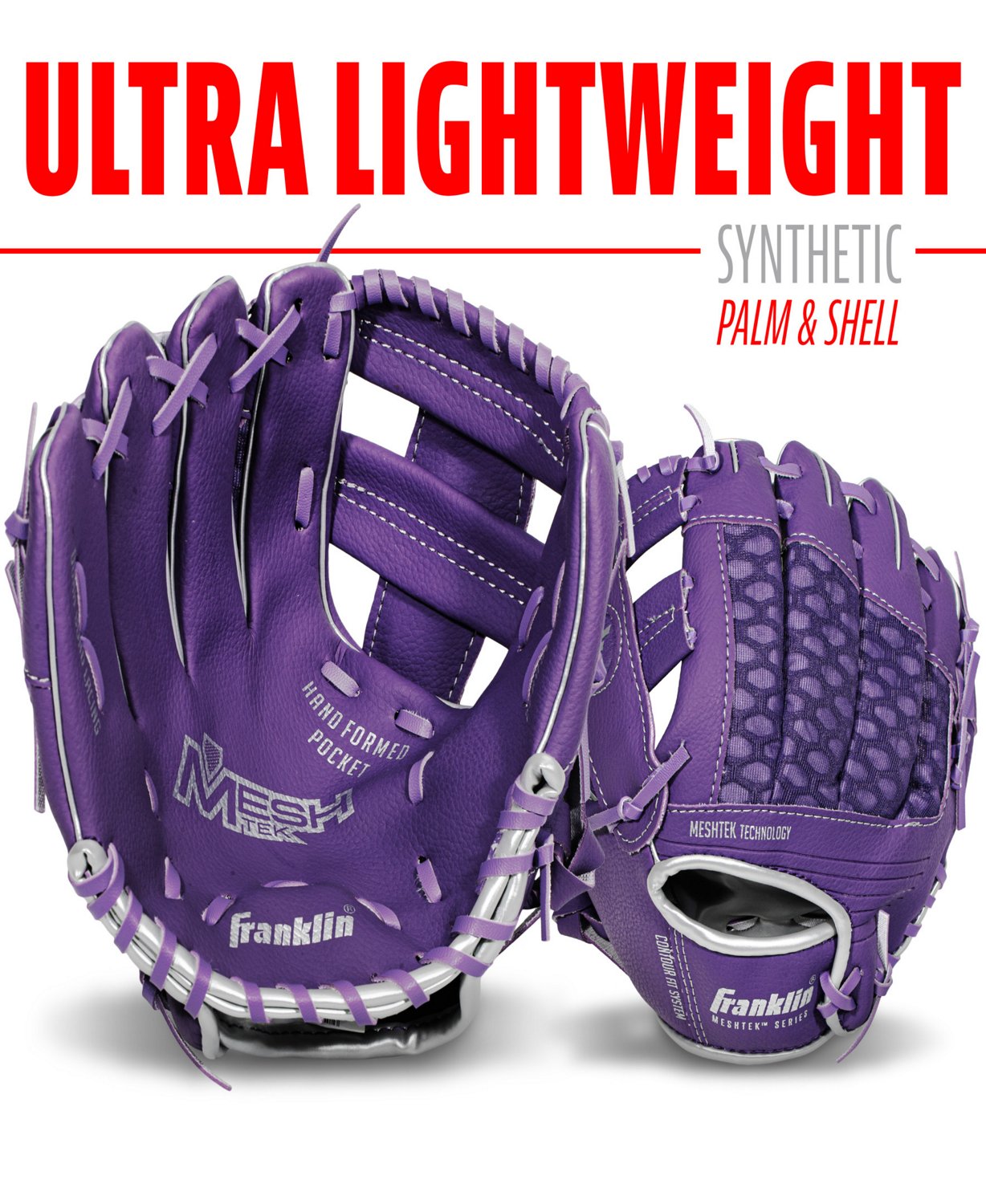 Franklin Youth Meshtek 9.5" T-ball Glove with Ball - view number 5