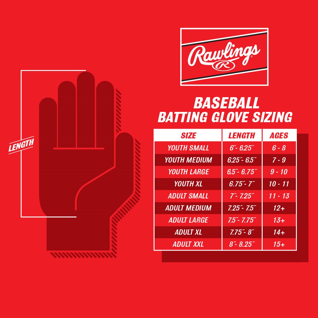 Rawlings Boys’ Workhorse Baseball Batting Gloves                                                                               - view number 2
