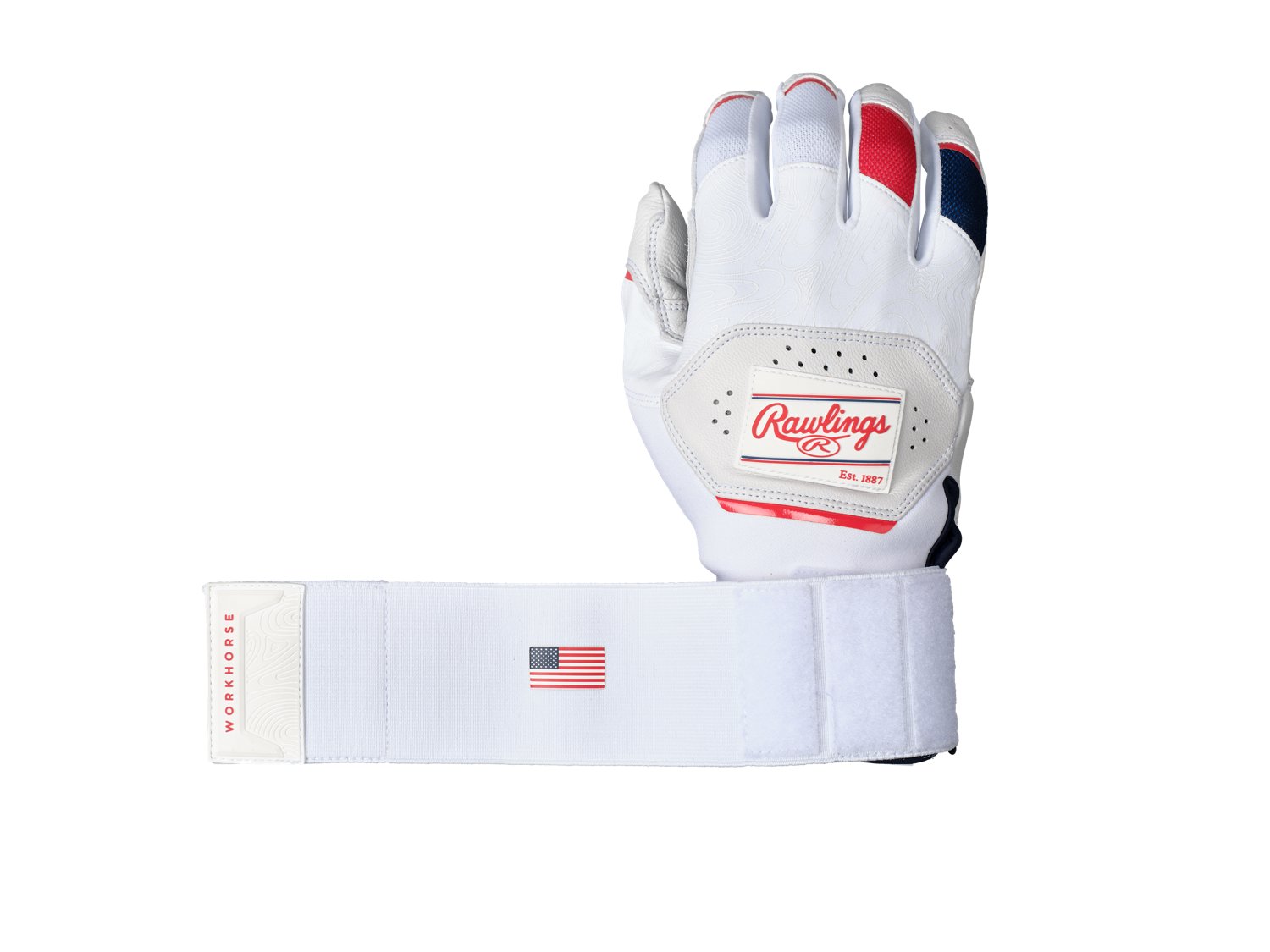 Rawlings Workhorse Baseball Batting Gloves with Compression Strap                                                                - view number 5