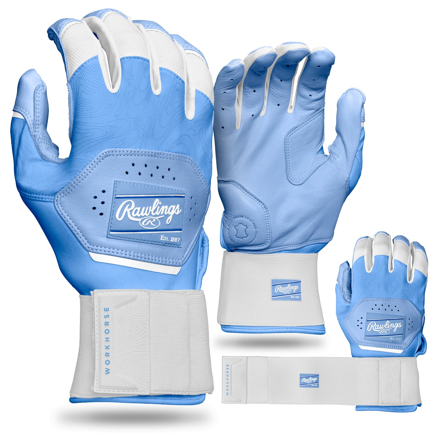 Rawlings Workhorse Baseball Batting Gloves with Compression Strap                                                                - view number 7