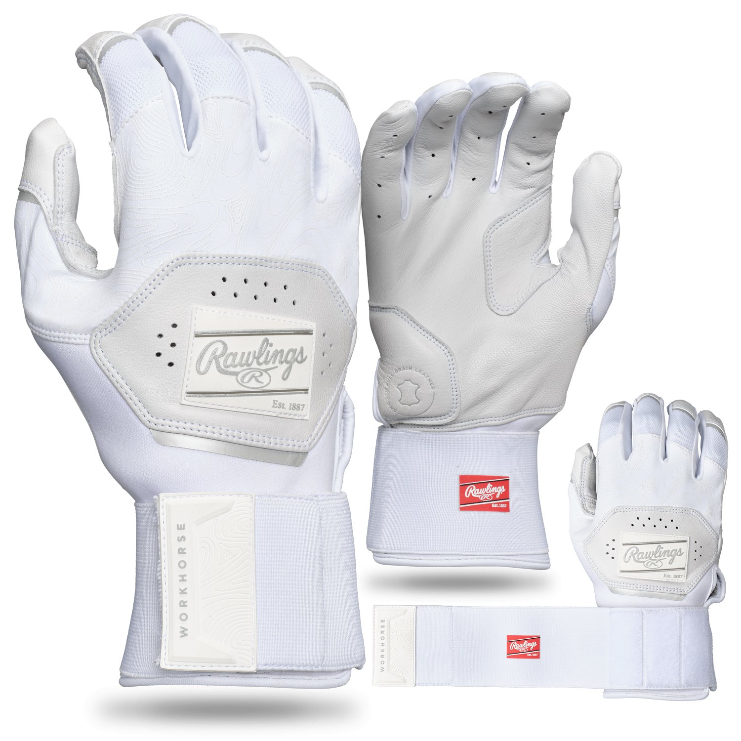 Rawlings Workhorse Baseball Batting Gloves with Compression Strap                                                                - view number 7