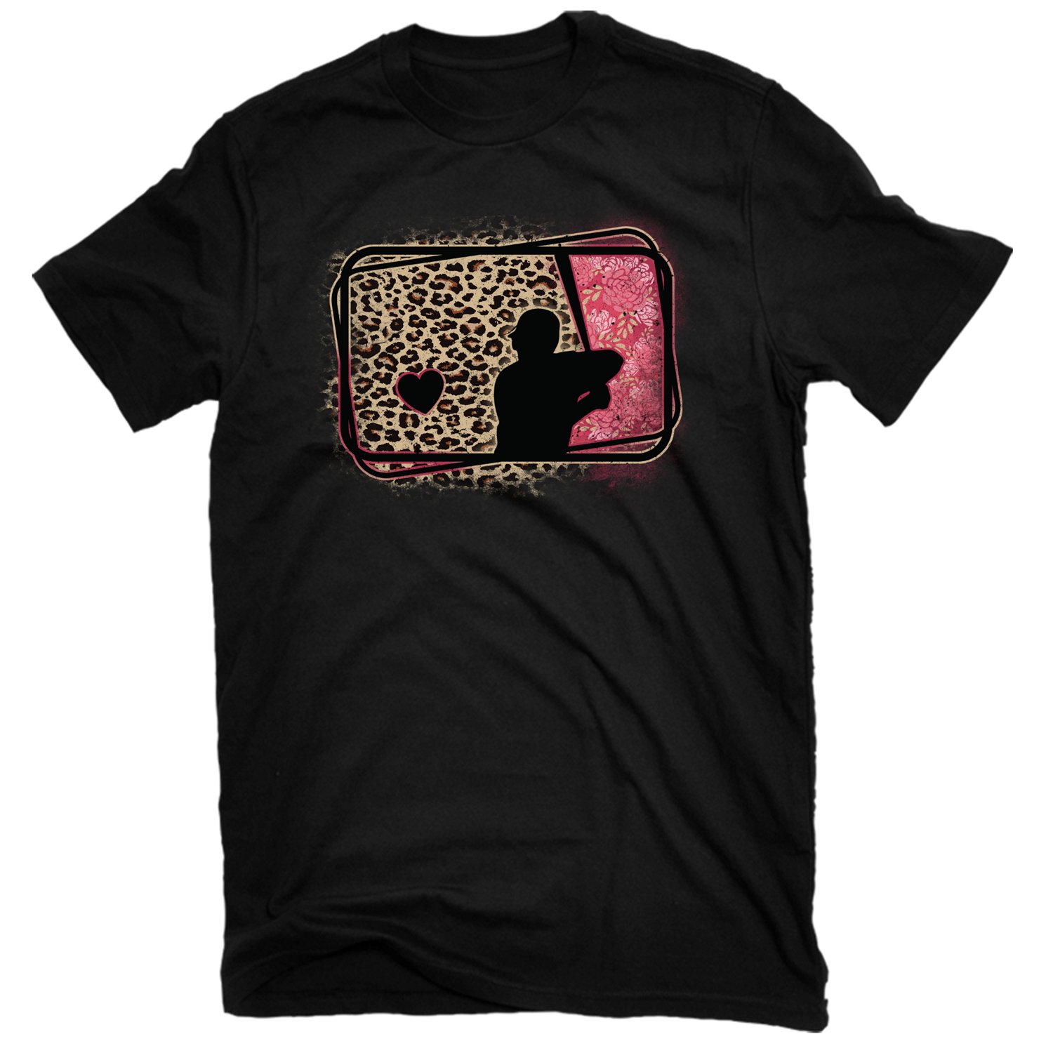 Academy Sports + Outdoors Women's Leopard Baseball Logo Graphic T-shirt - view number 1