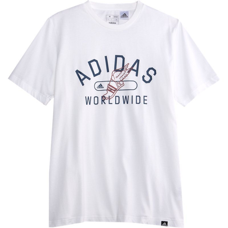 adidas Men's Collegiate Graphic T-Shirt White, Large - Men's Athletic Performance Tops at Academy Sports