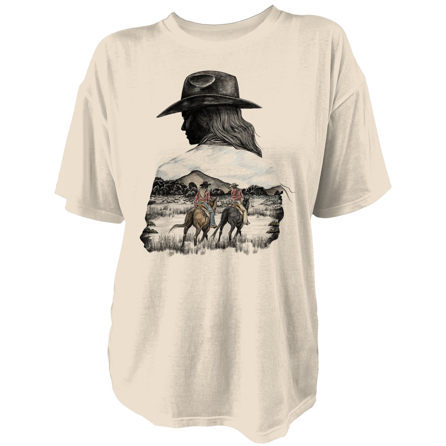 Live Outside the Limits Women's Cowgirl Pencil Oversized Graphic T-shirt - view number 1