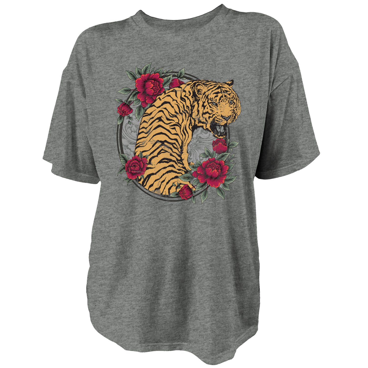 Live Outside the Limits Women's Edgy Tiger Oversized Graphic T-shirt