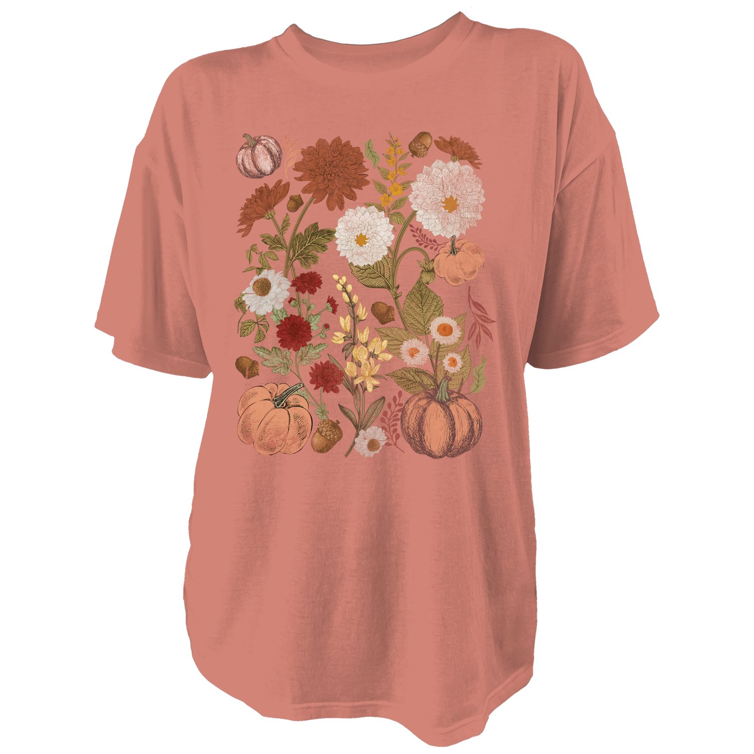 Live Outside the Limits Women's Fall Flowers Oversized Graphic T-shirt - view number 1