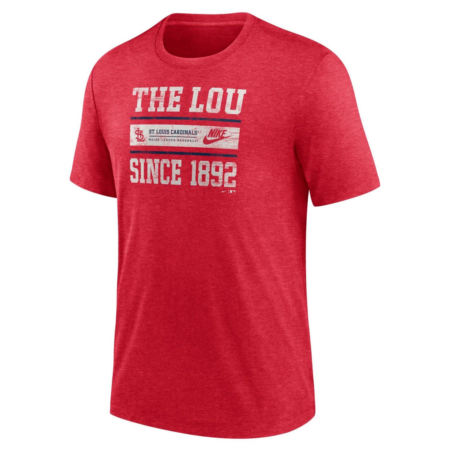 Nike Heather St Louis Cardinals Cooperstown Collection Local Stack Tri-Blend T-Shirt - view number 2