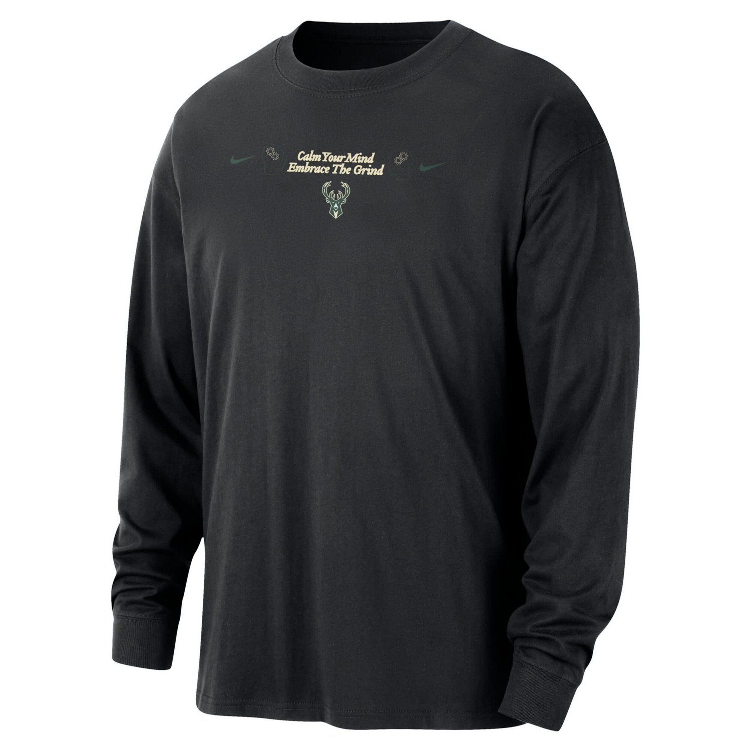 Nike Men's Milwaukee Bucks Courtside Oversized Long Sleeve T-shirt - view number 2