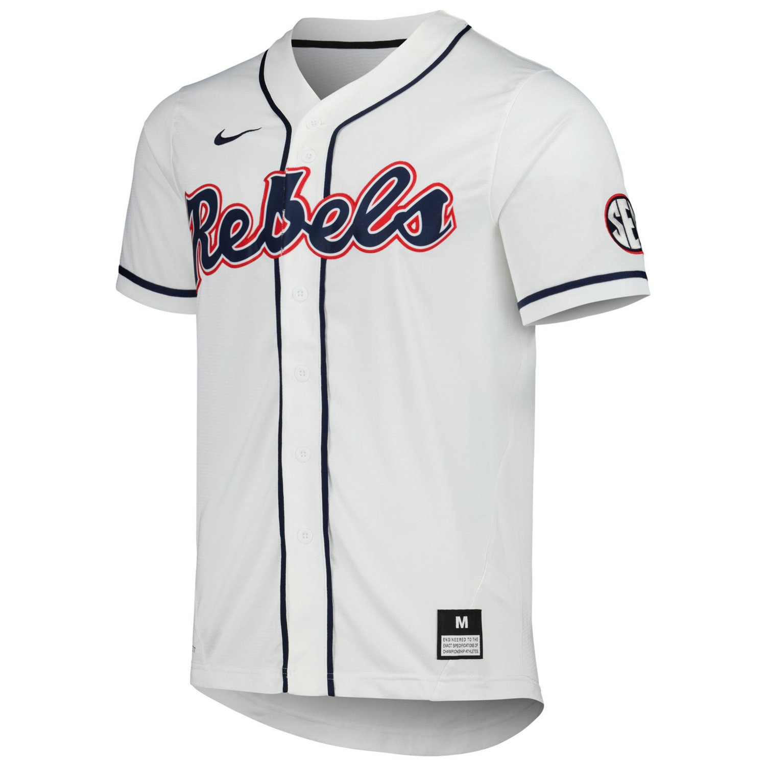 Nike Ole Miss Rebels Full-Button Replica Baseball Jersey                                                                         - view number 2