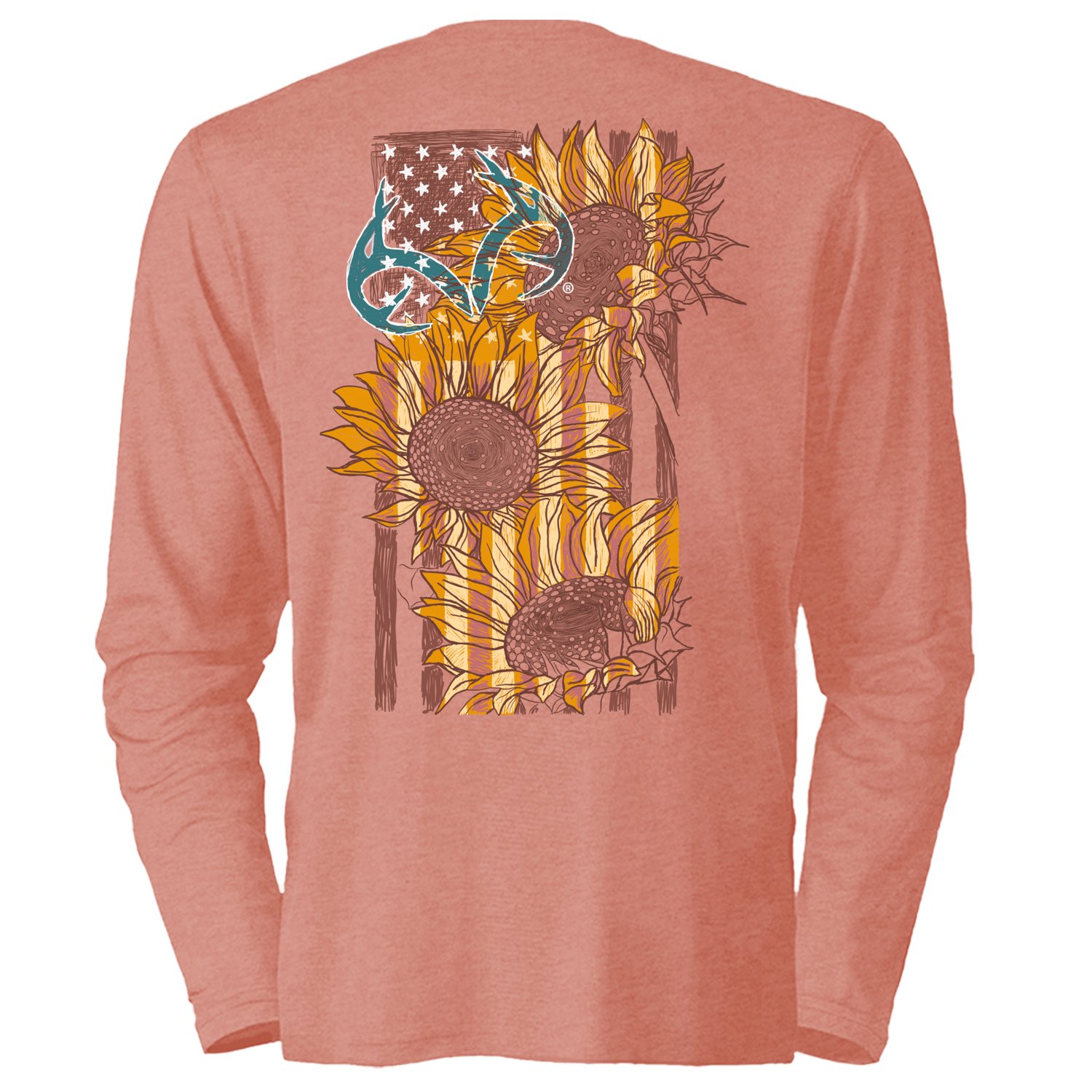 Realtree Women's Sunflower Flag Long Sleeve Graphic T-shirt - view number 2