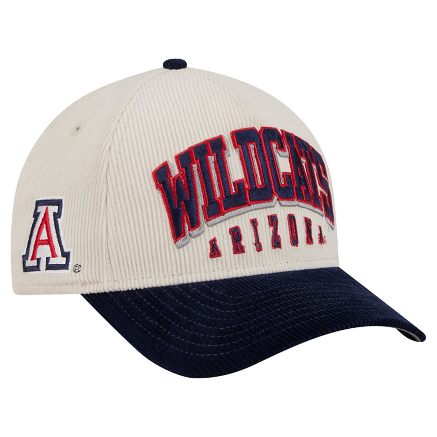 New Era Cream Arizona Wildcats Arch Two-Tone Corduroy 9FORTY A-Frame Adjustable Hat - view number 2
