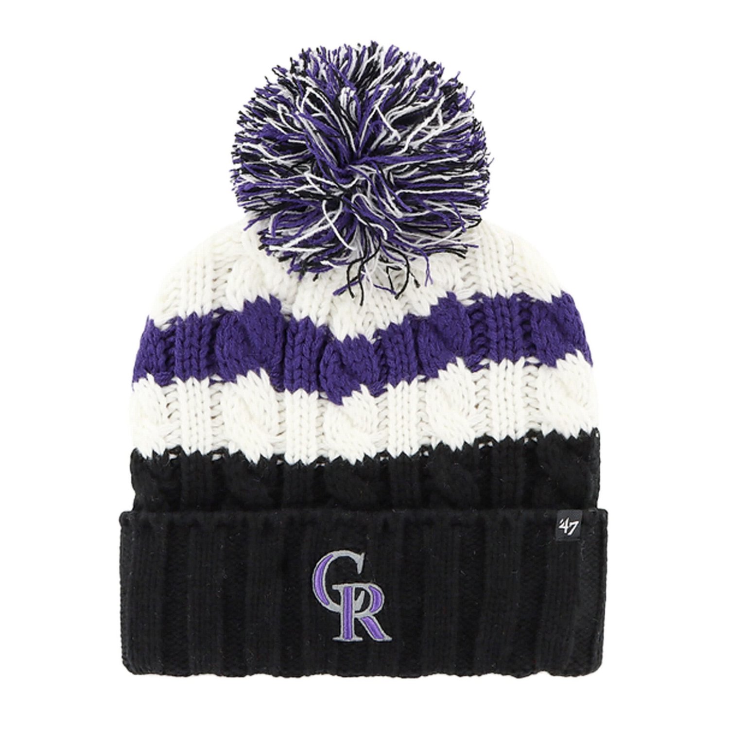 '47 /Black Colorado Rockies Ashfield Cuffed Knit Hat with Pom