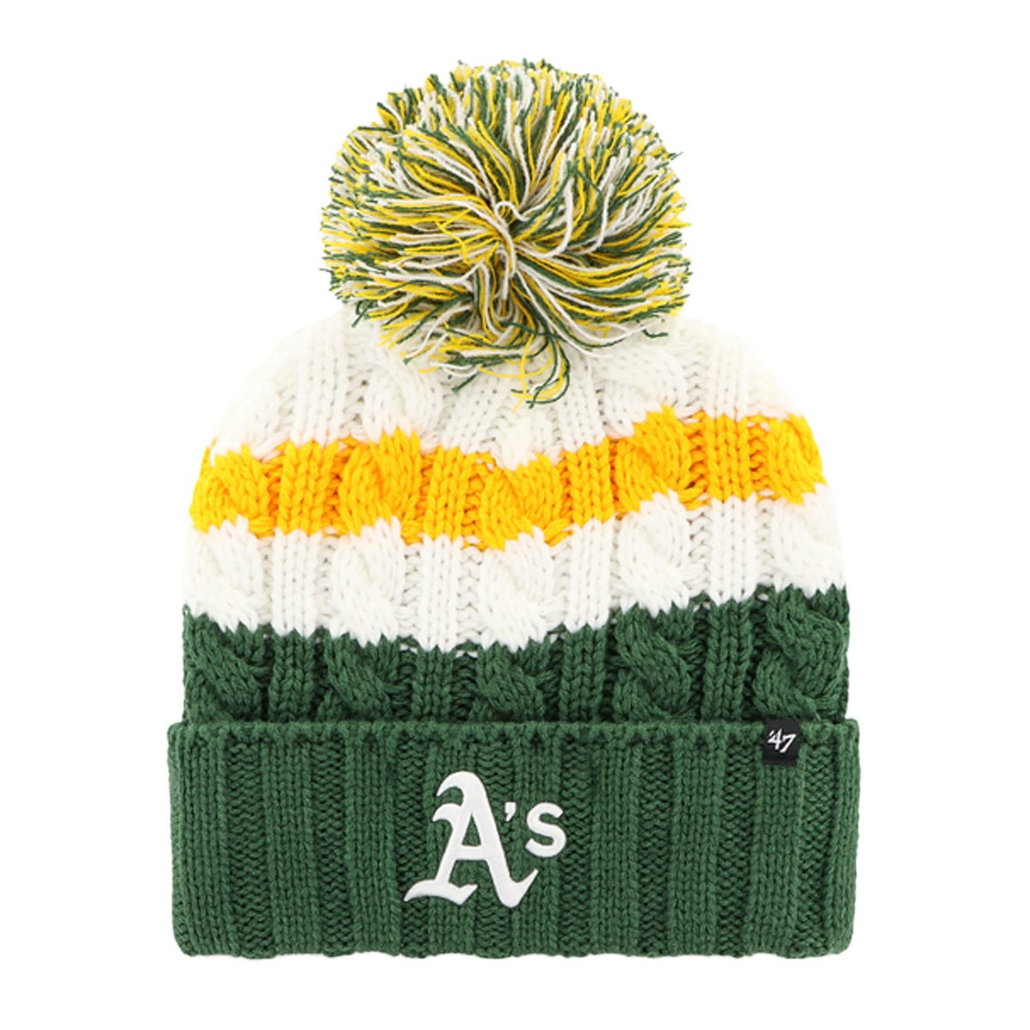 '47 /Green Oakland Athletics Ashfield Cuffed Knit Hat with Pom