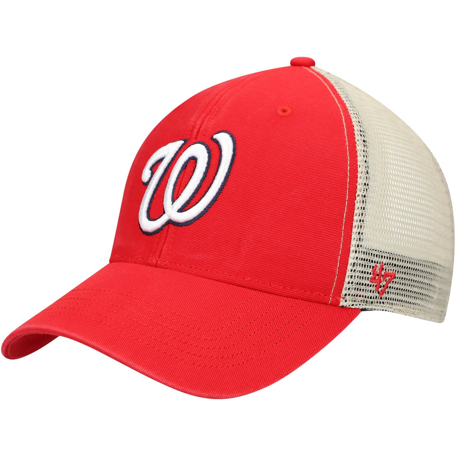 '47 /Natural Washington Nationals Flagship Washed MVP Trucker Snapback Hat