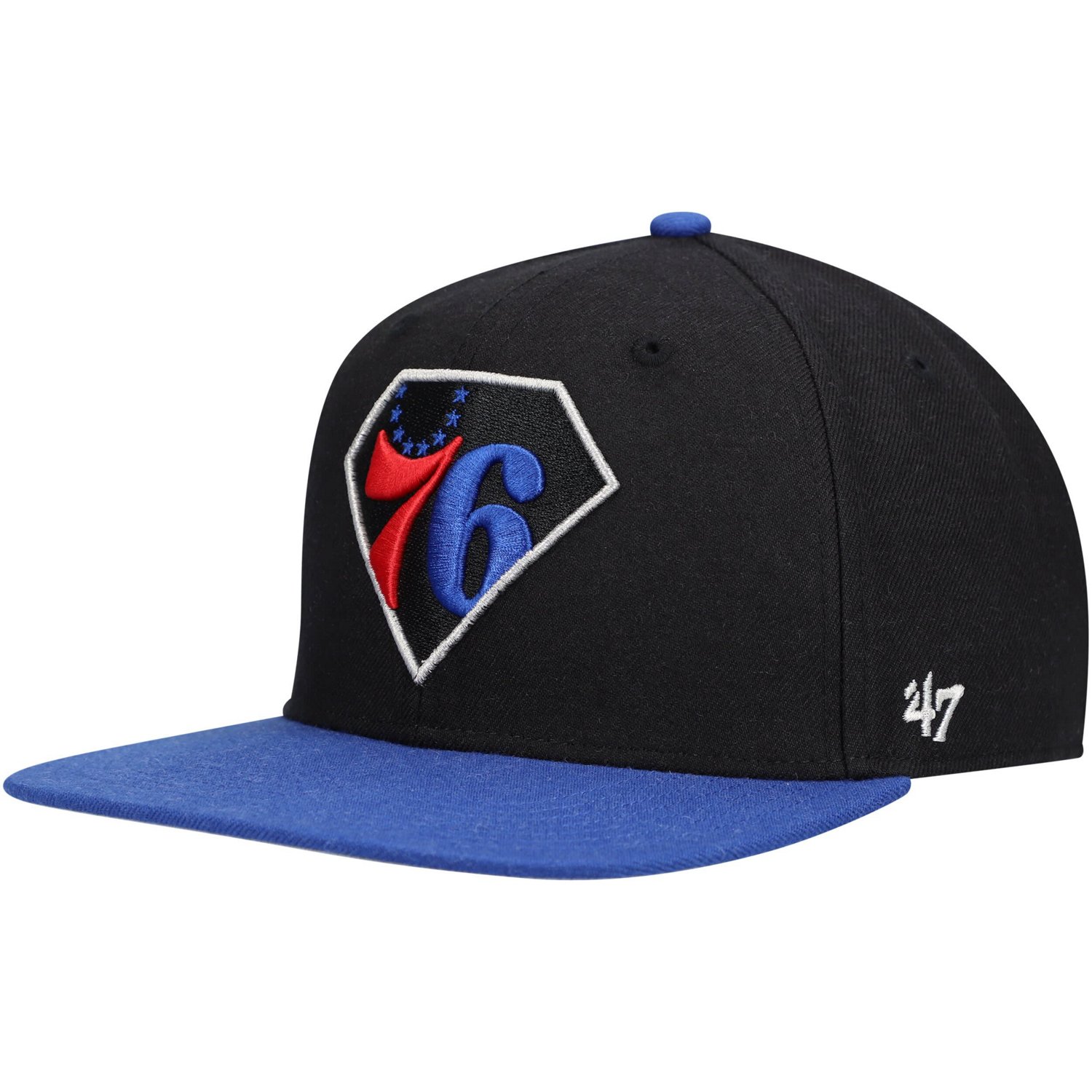 '47 /Royal Philadelphia 76ers 75th Anniversary Carat Captain Snapback Hat - view number 3