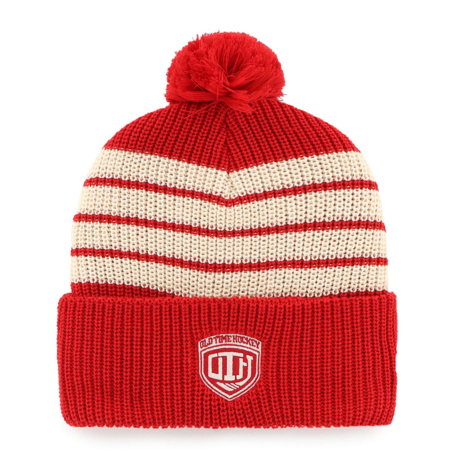'47 Detroit Wings Old Time Hockey Barn Cuffed Knit Hat with Pom                                                                  - view number 2