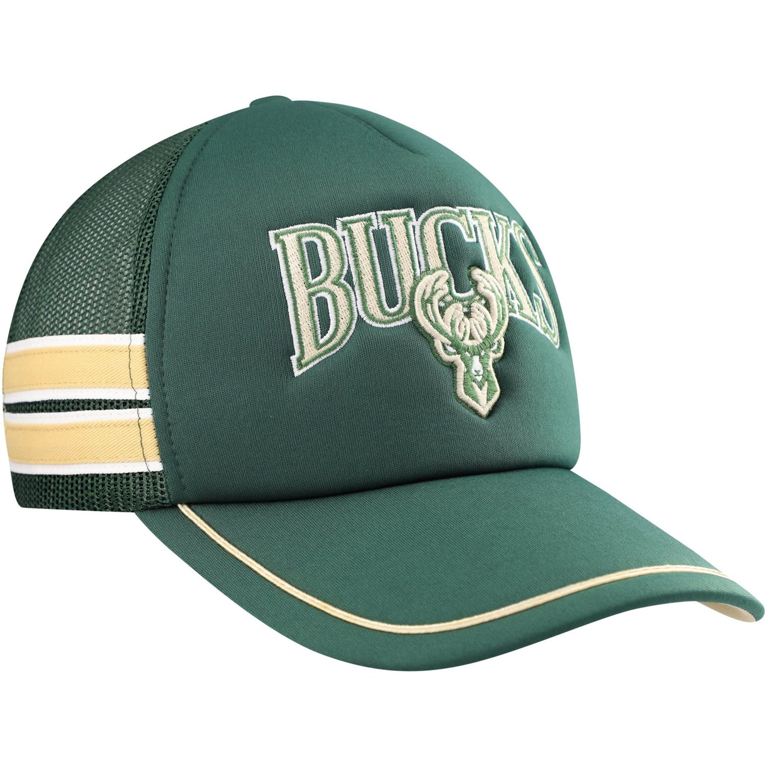 '47 Hunter Milwaukee Bucks Sidebrand Stripes Trucker Adjustable Hat - view number 3