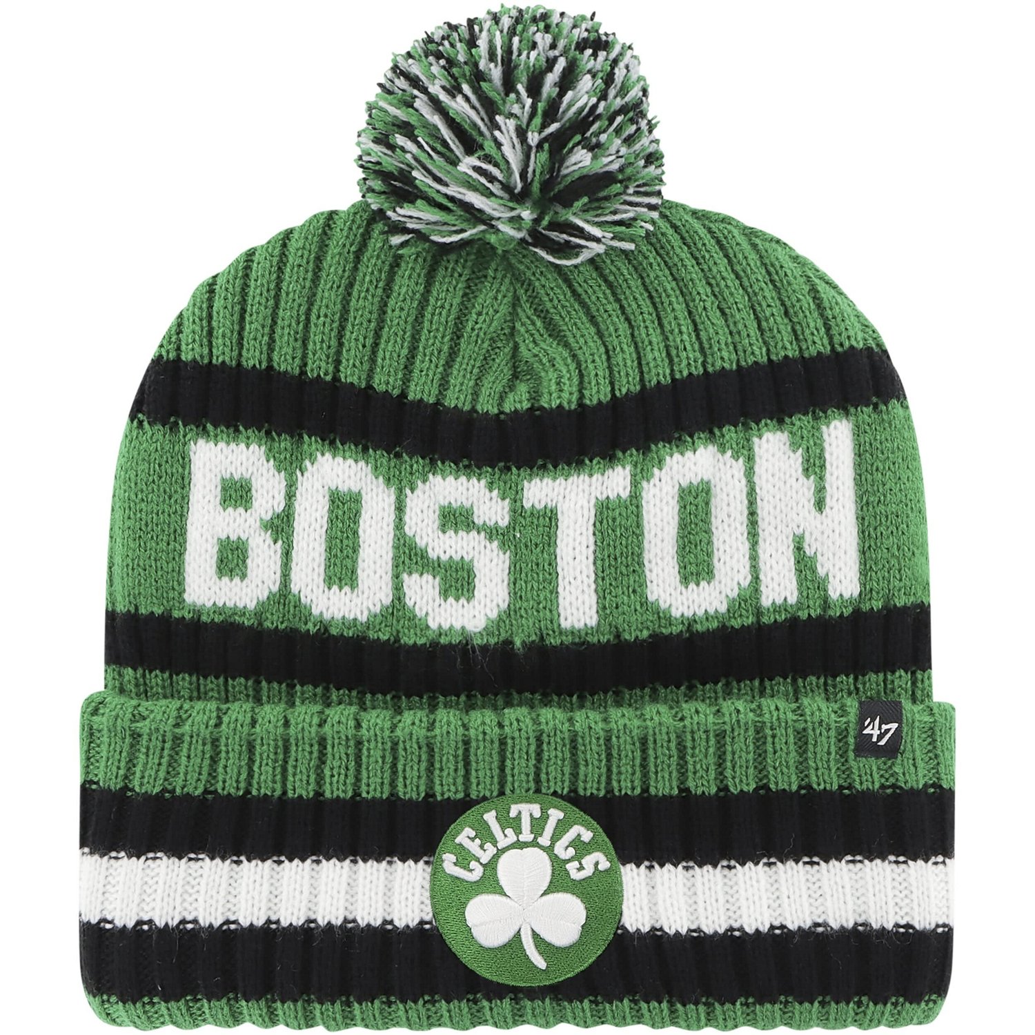 '47 Kelly Boston Celtics Bering Cuffed Knit Hat with Pom