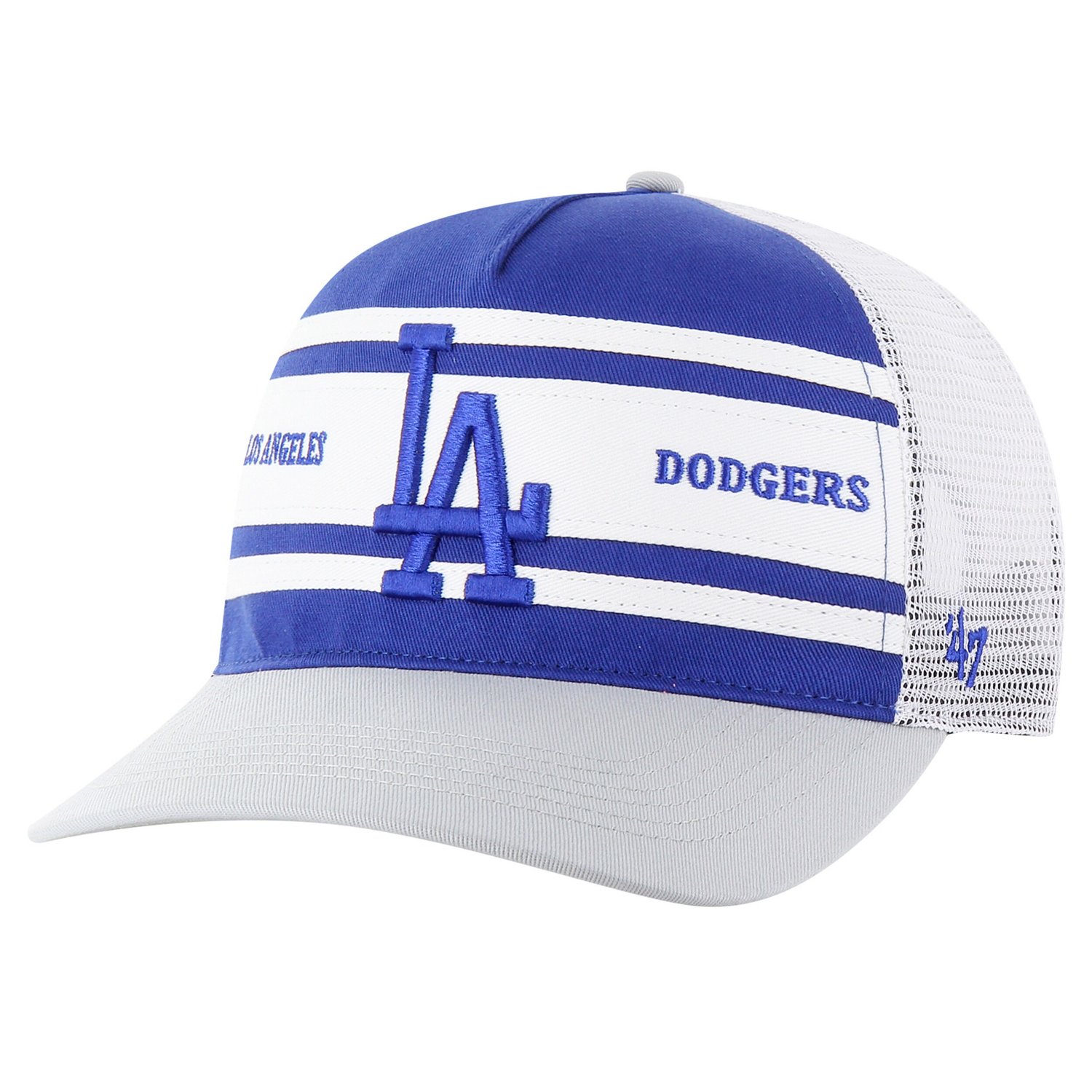 '47 Los Angeles Dodgers Gridiron Super Stripe Relaxed Trucker Hitch Adjustable Hat