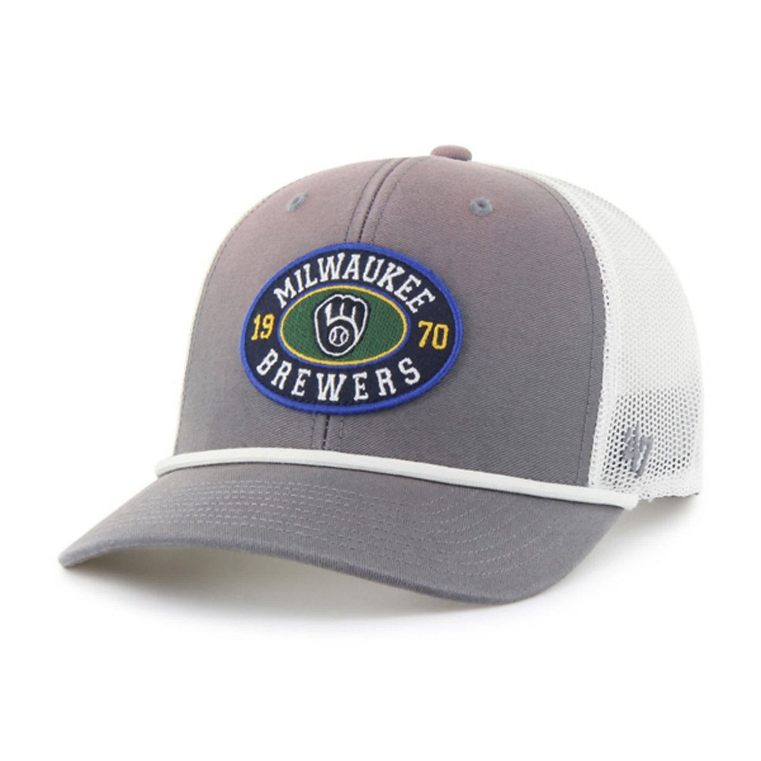 '47 Milwaukee Brewers Tide Sweep Rope Trucker Adjustable Hat                                                                     - view number 1