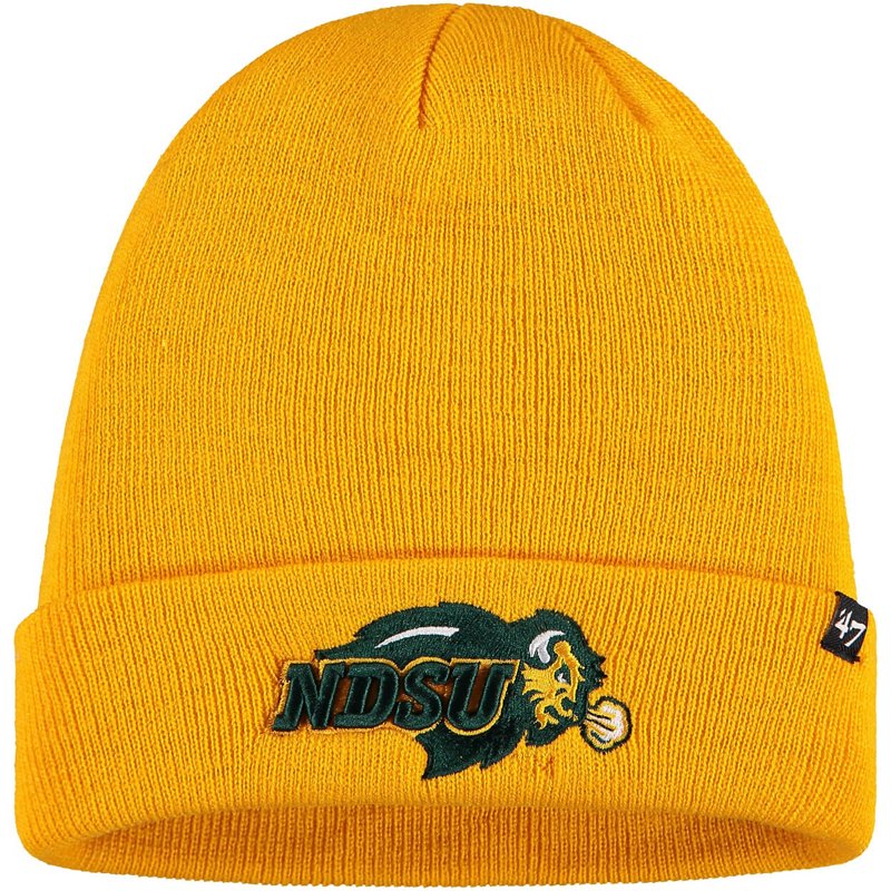 Men's Gold-Tone Ndsu Bison Raised Cuffed Knit Hat - Gold-Tone