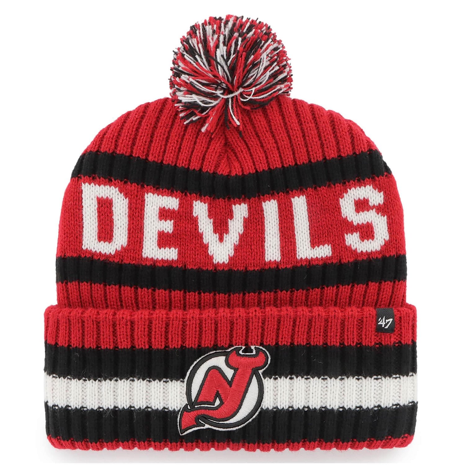 '47 New Jersey Devils Bering Cuffed Knit Hat with Pom