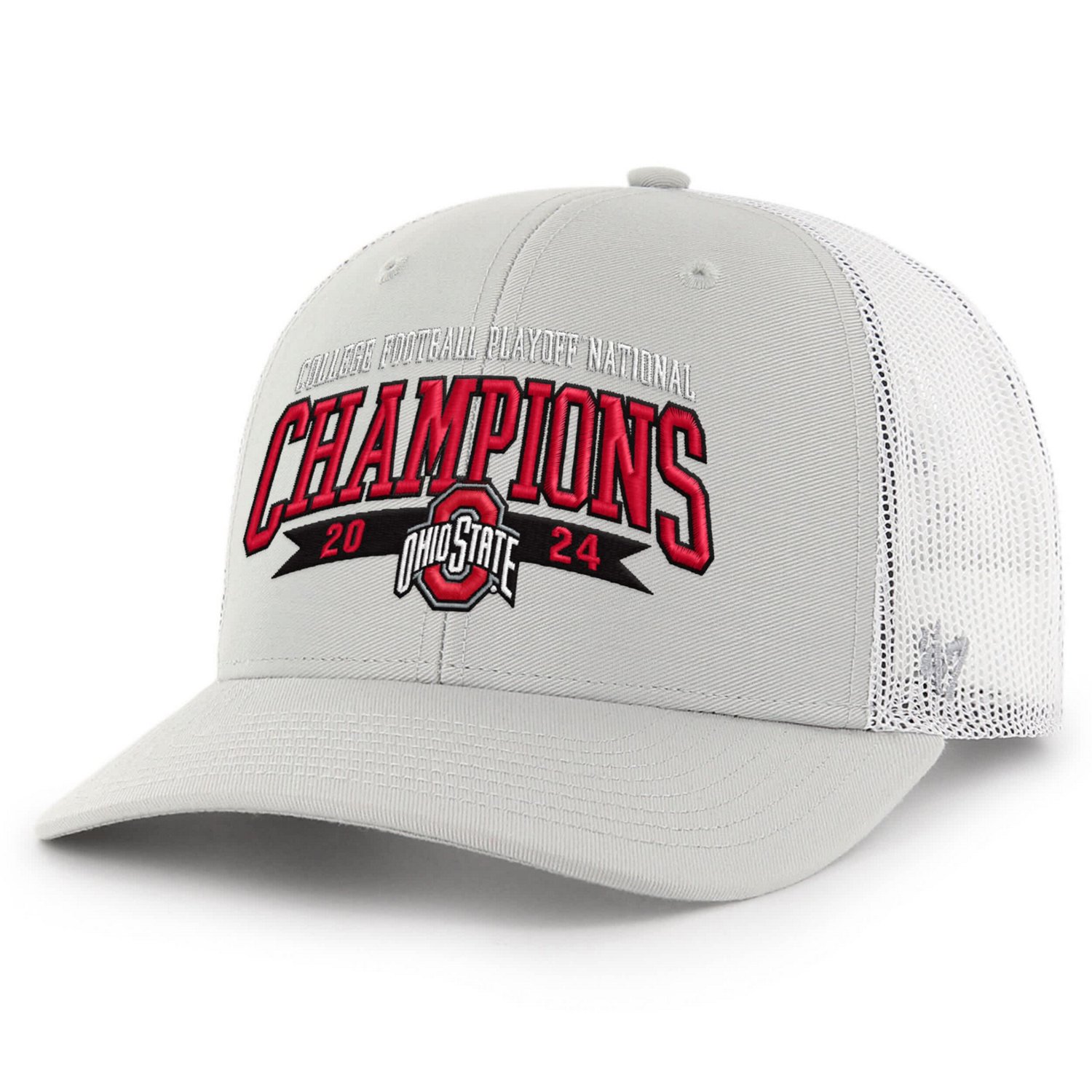 '47 Ohio State Buckeyes College Football Playoff 2024 National Champions Helmet Trucker Adjustable Hat