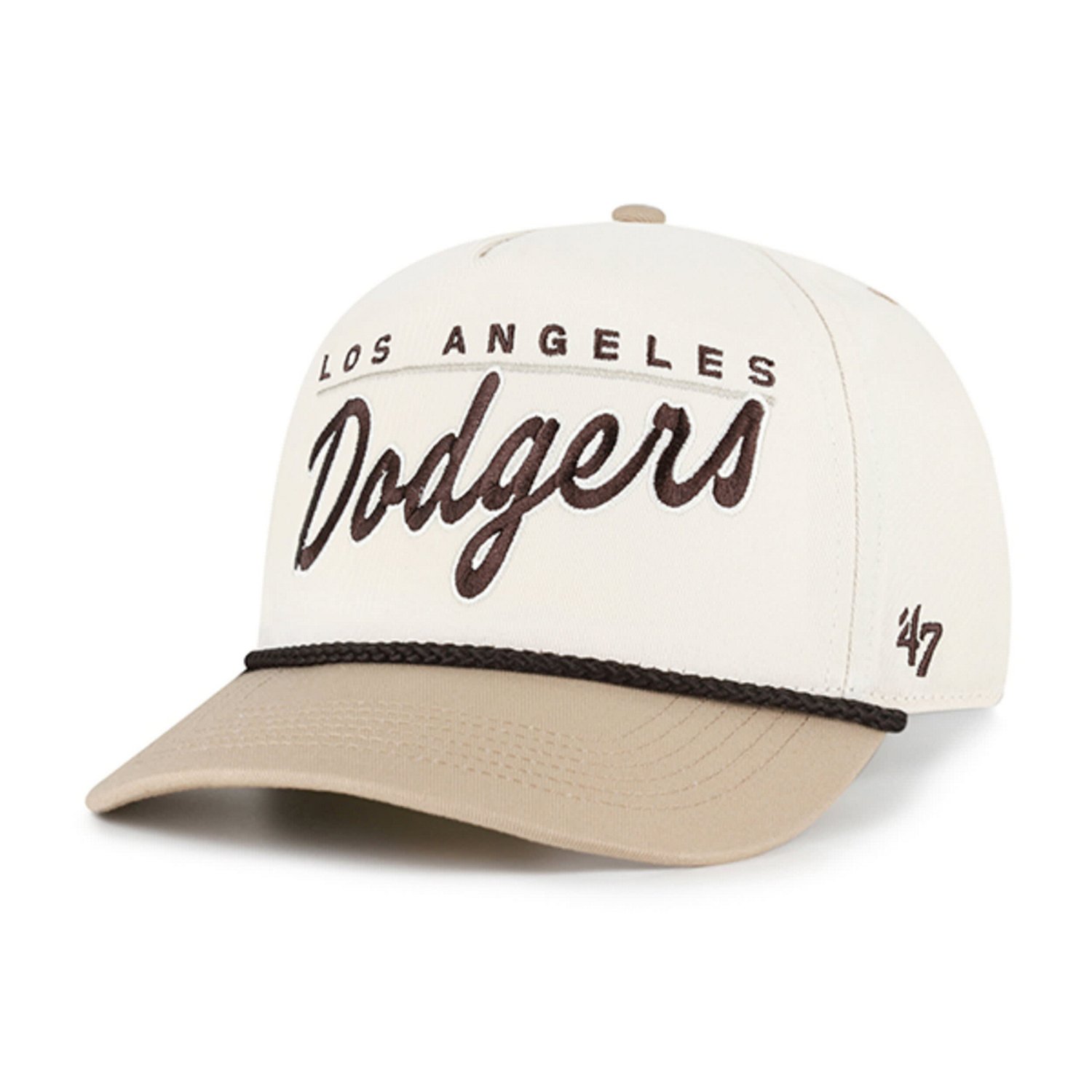 '47 Tan Los Angeles Dodgers Neutral Terrain Hitch Rope Adjustable Hat - view number 2