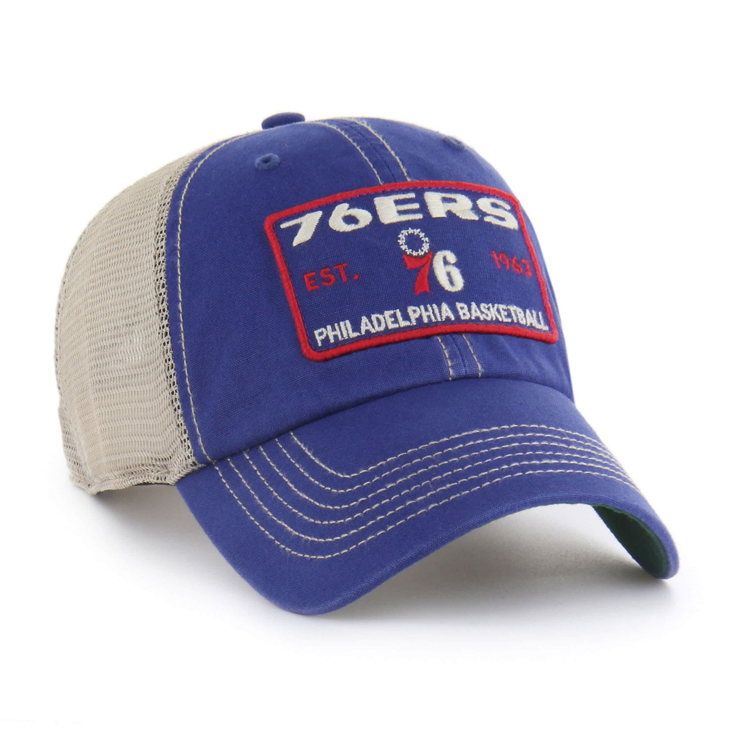 '47 Tan Philadelphia 76ers Wabash Patch Clean Up Adjustable Hat - view number 2