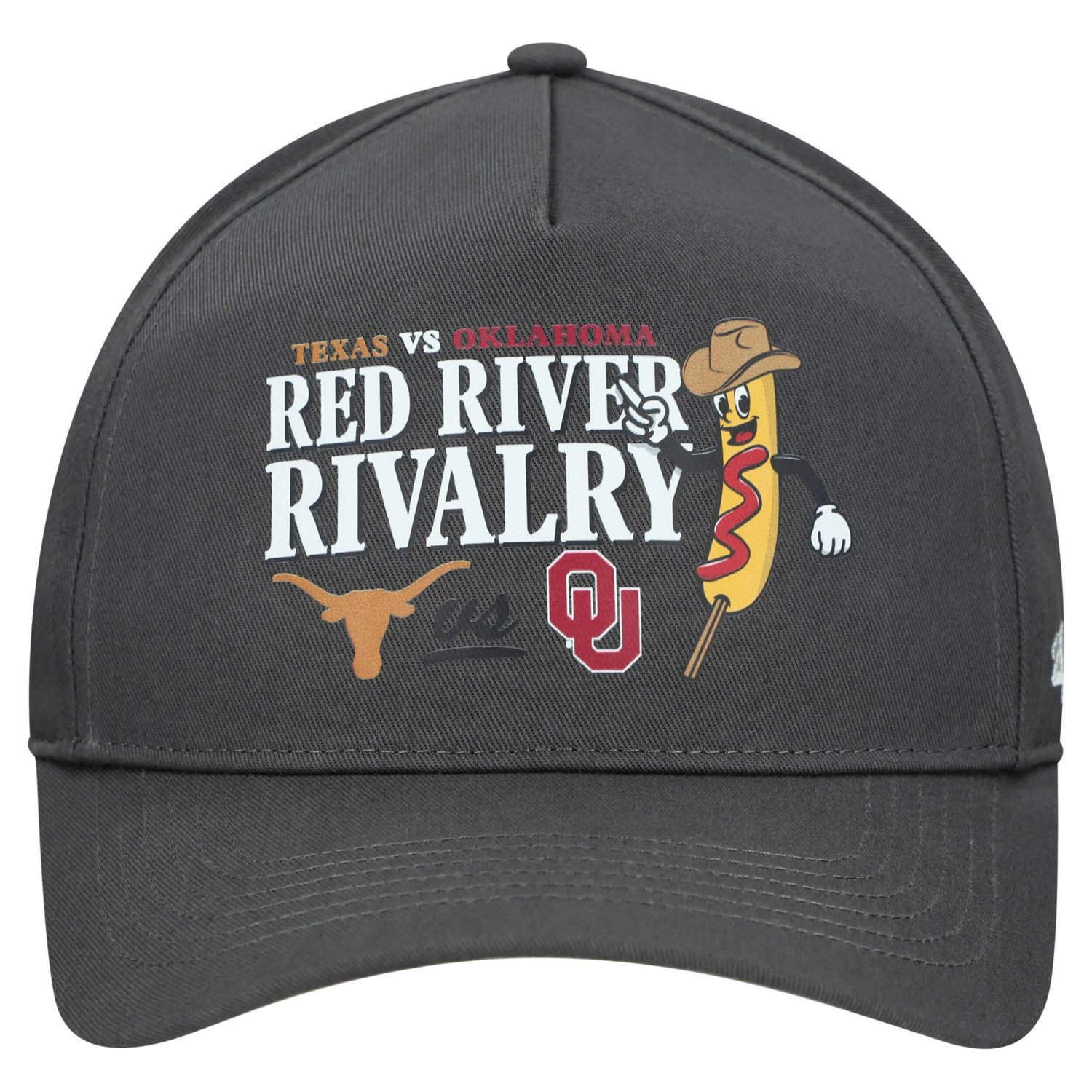 '47 Texas Longhorns vs Oklahoma Sooners River Rivalry Showdown Corn Dog Hitch Adjustable Hat - view number 2