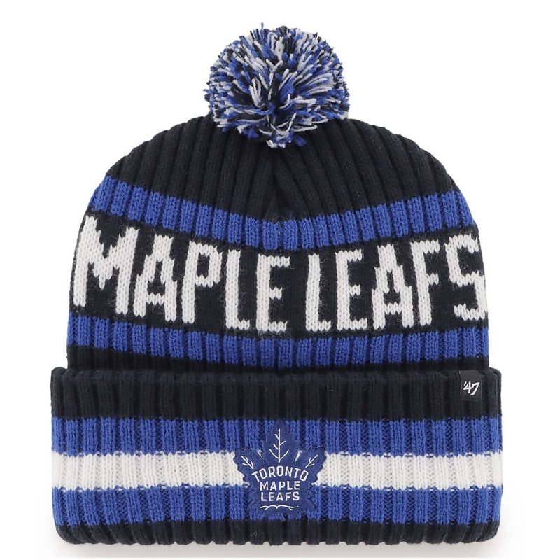 Men's Navy Toronto Maple Leafs Bering Cuffed Knit Hat with Pom - Navy