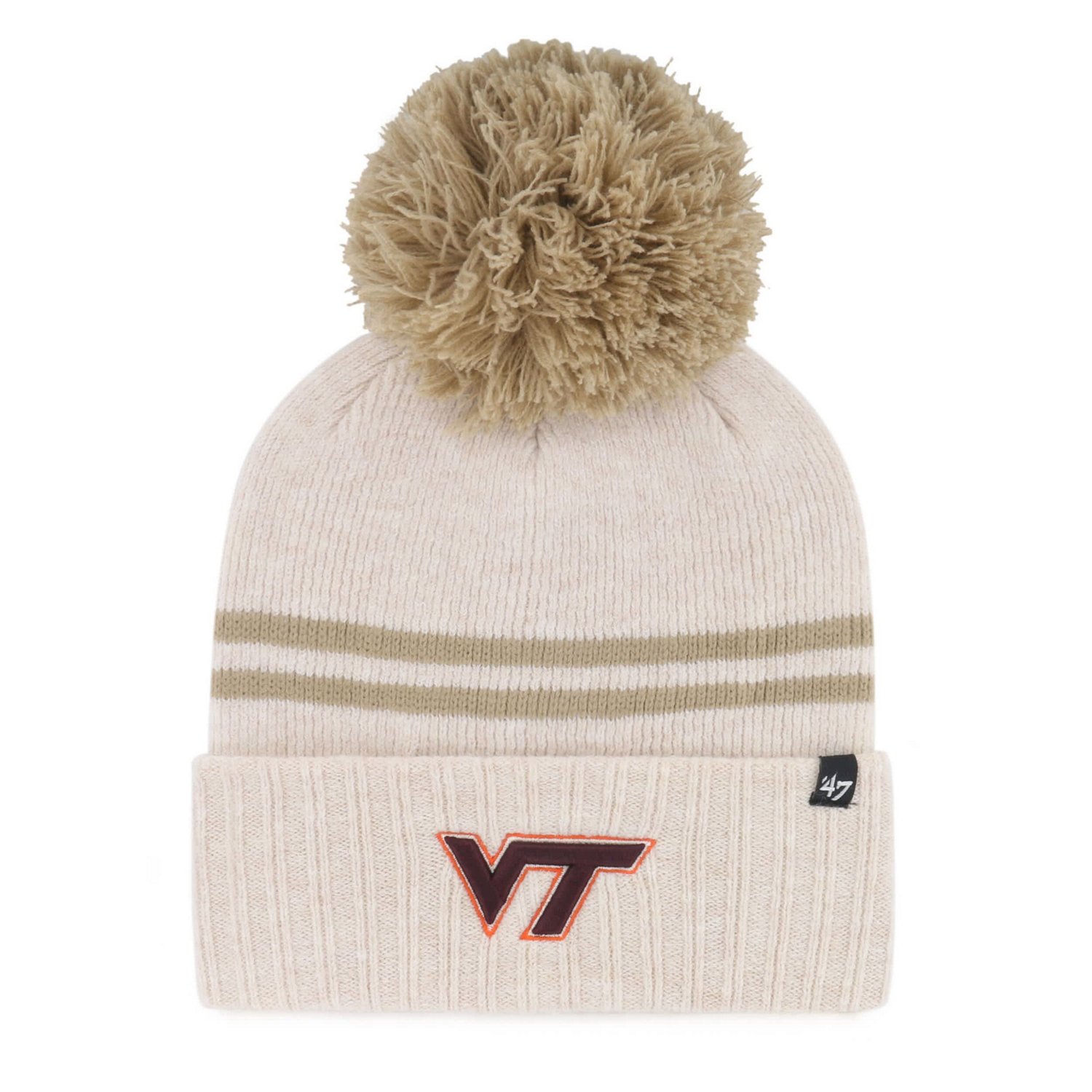 '47 Virginia Tech Hokies Core  Inline Latte Cuffed Knit Hat with Pom - view number 1