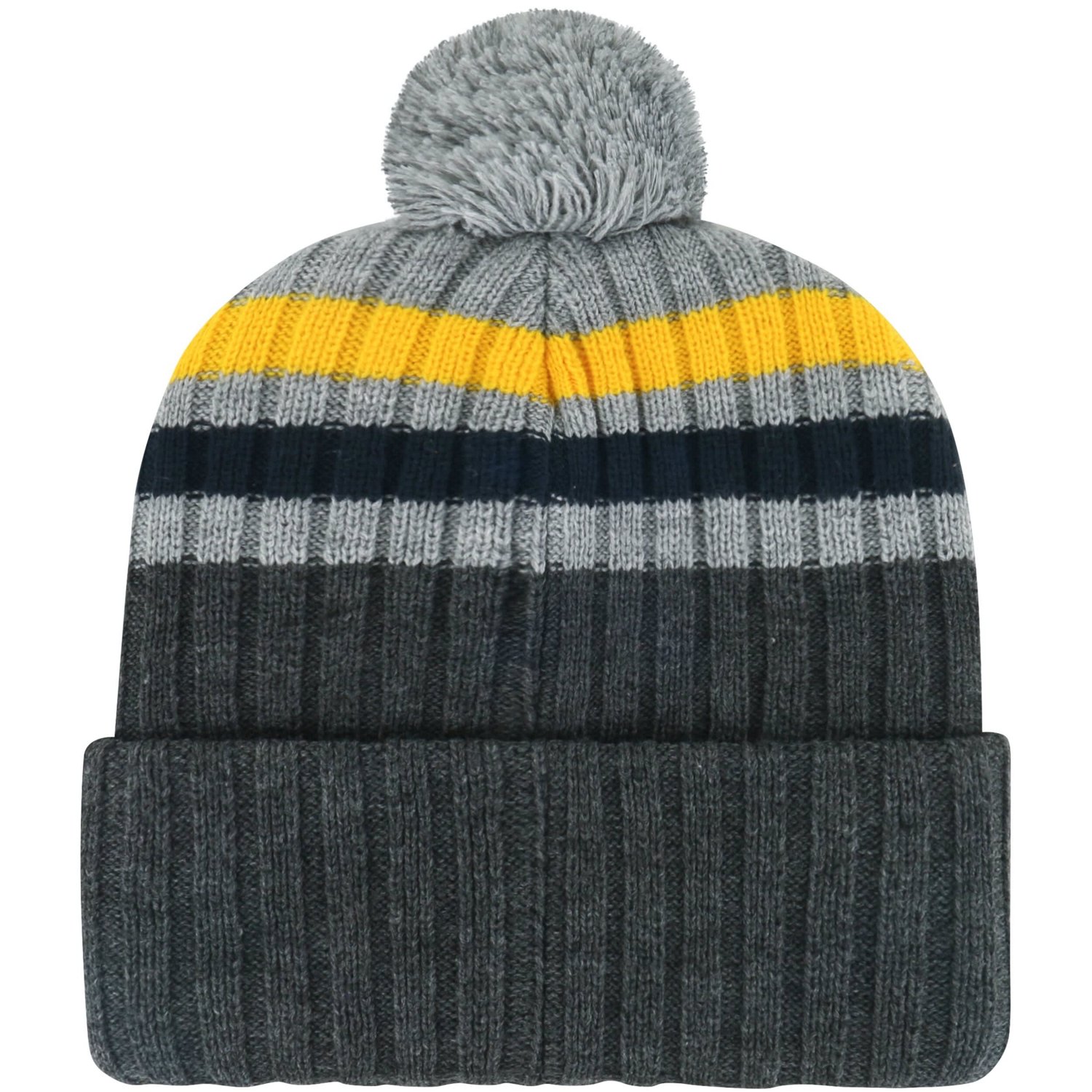 '47 West Virginia Mountaineers Stack Striped Cuffed Knit Hat with Pom - view number 2
