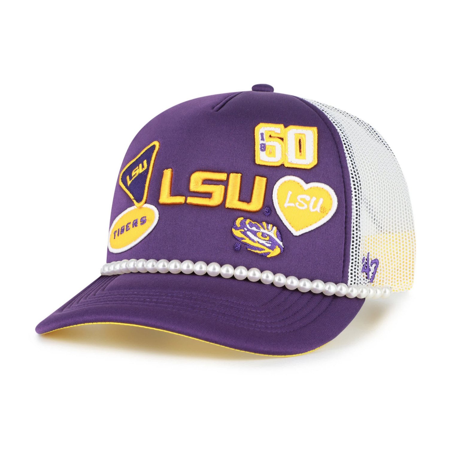 '47 White LSU Tigers Rally On Hitch Adjustable Hat