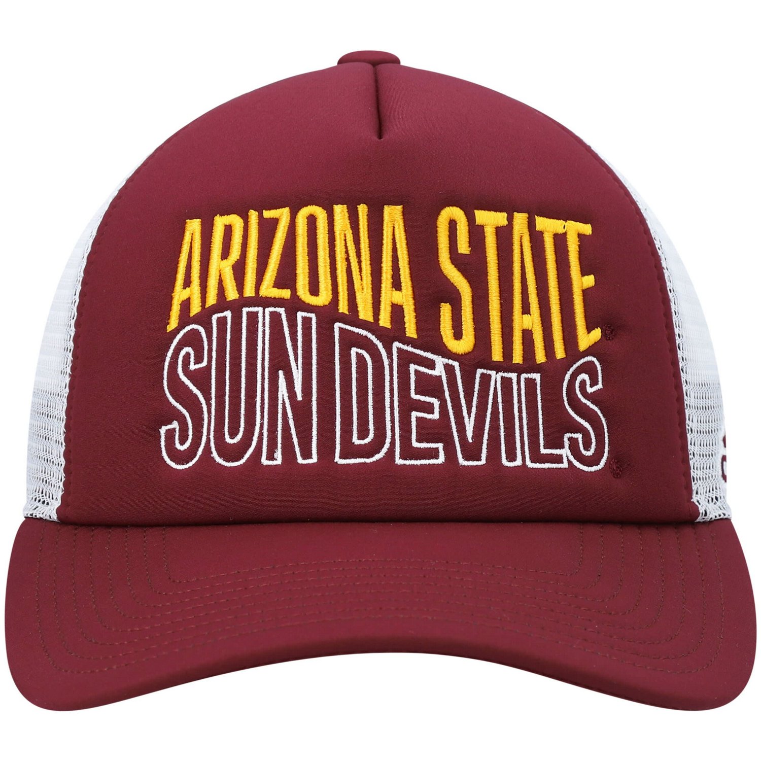 adidas Arizona State Sun Devils Wave Foam Trucker Snapback Hat - view number 2