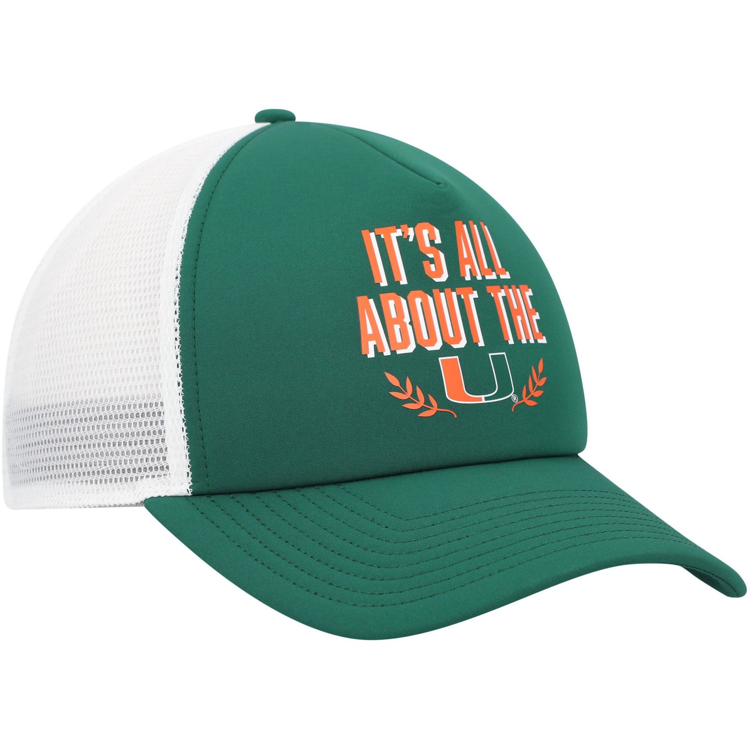 adidas Miami Hurricanes Phrase Foam Front Trucker Adjustable Hat - view number 3