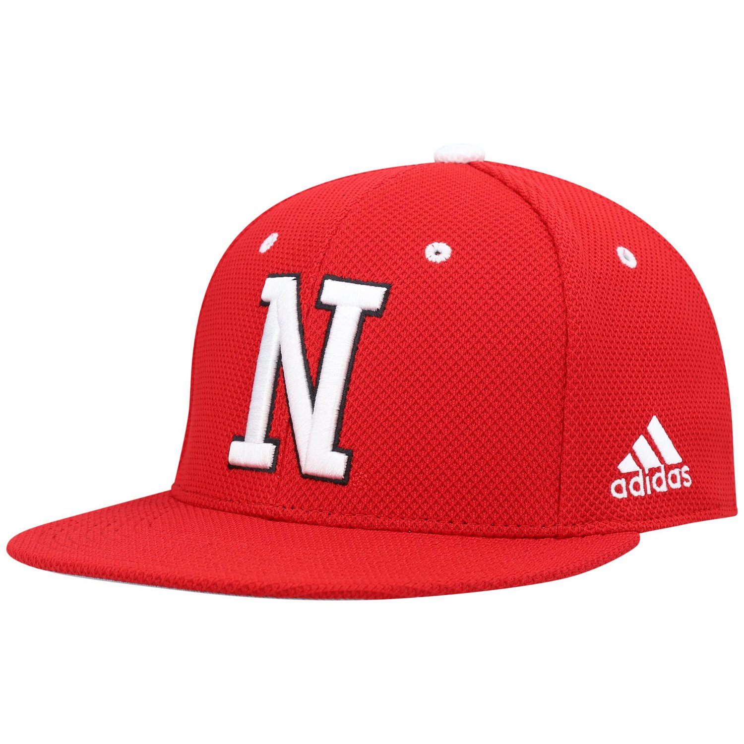 adidas Nebraska Huskers On-Field Baseball Fitted Hat                                                                             - view number 1 selected