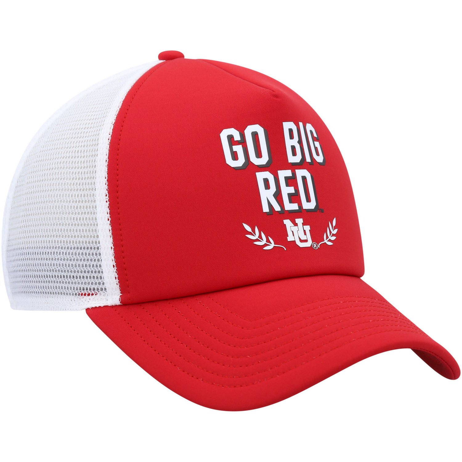 adidas Nebraska Huskers Phrase Foam Front Trucker Adjustable Hat - view number 3