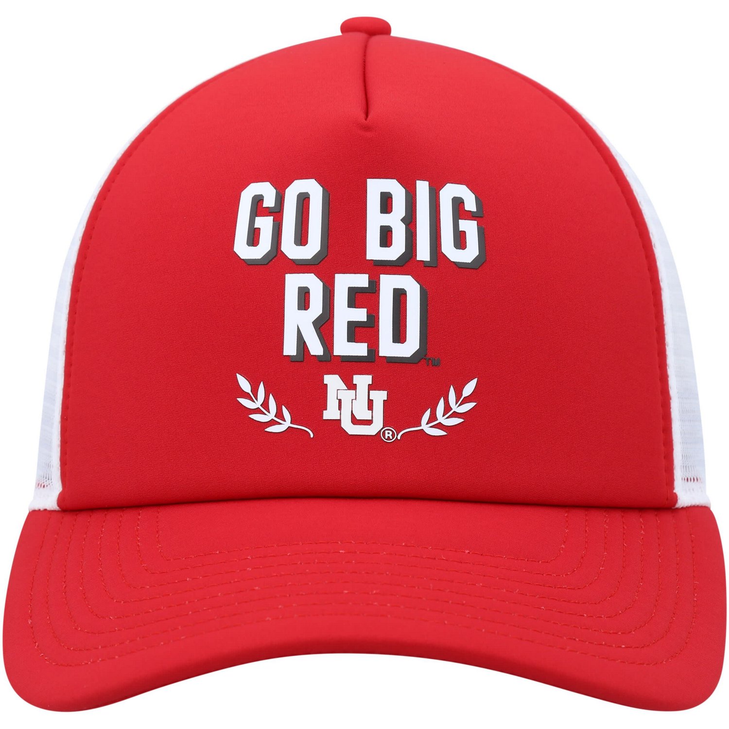 adidas Nebraska Huskers Phrase Foam Front Trucker Adjustable Hat - view number 2