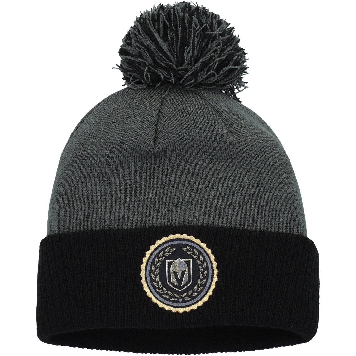 adidas Vegas Golden Knights Laurel Cuffed Knit Hat with Pom