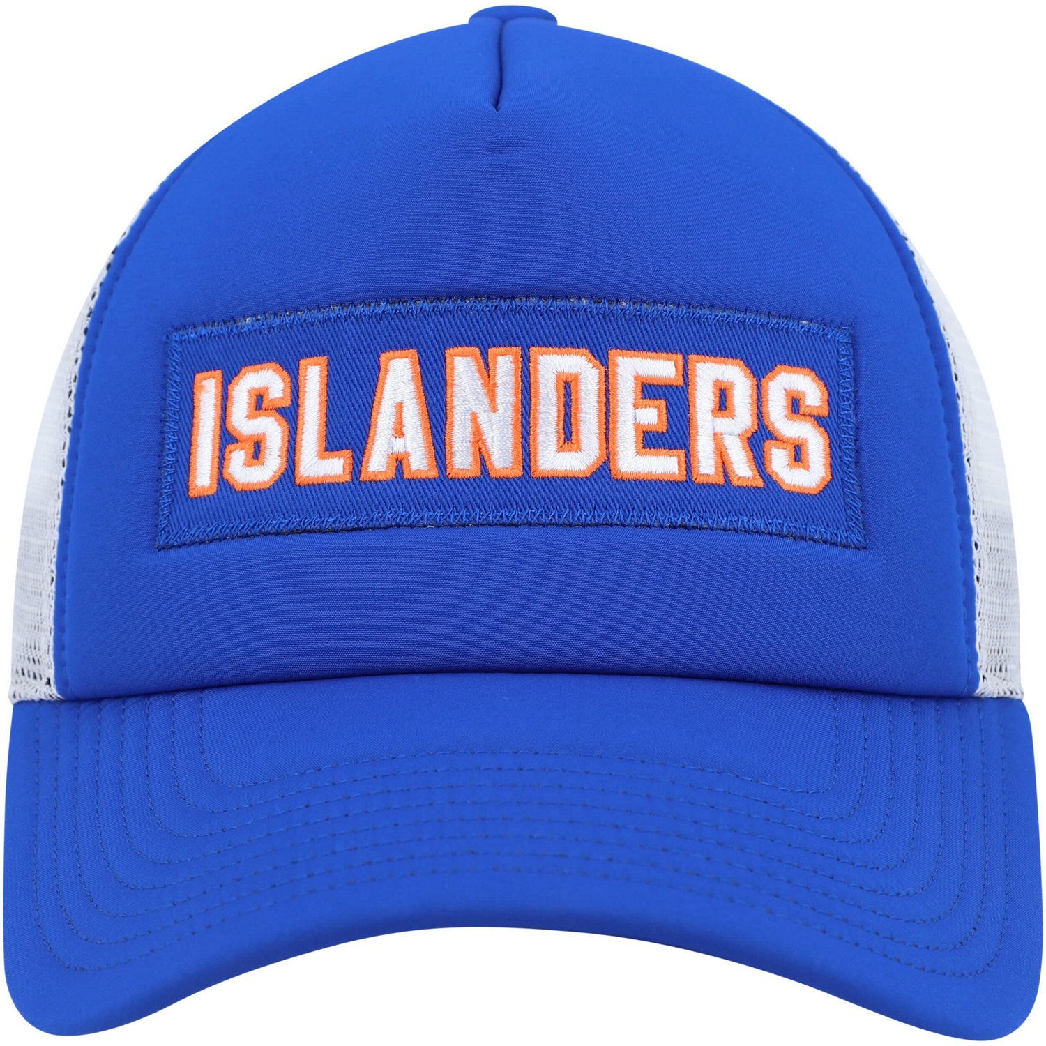 adidas White New York Islanders Team Plate Trucker Snapback Hat - view number 2